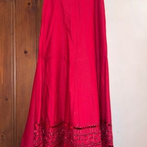 Red Italian wool skirt